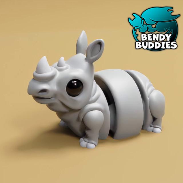 Articulated Animals - Zippy The Rhino - Bendy Buddies